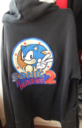 Sonic 2 big embroidery black hoodie