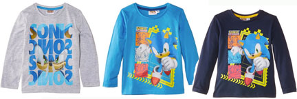 3 Long Sleeve Boys Sonic Theme Tees