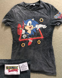 Ladies Womens Gray Sonic Neoclassic Tee