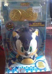 Modern Sonic Ceramic Coin Bank w/Coins