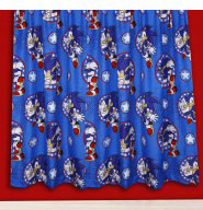 Blue Sonic pattern curtains