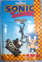 Winking Cut Pewter-Look Sonic Keychain