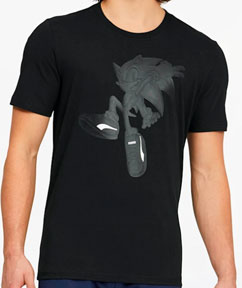 All Black Graphic Sonic Mens Tee