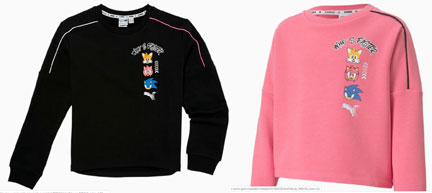Girls Crewneck Sweat Shirts Pink Black