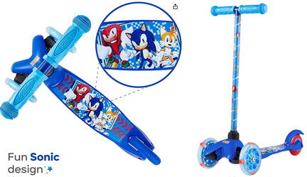 Modern Light Up Sonic Scooter 3 Wheel