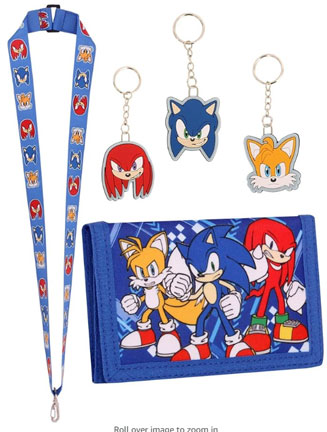 5 pc set wallet lanyard keychains