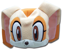 Cream rabbit head fleece cap