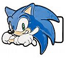 Metal & Enamel Sonic X Theme Belt Buckle
