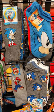 Books A Million 3 Pair Sonic Socks