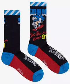 Glow in the dark Sonic slogan socks
