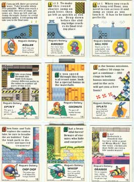 Enemy robot profile & tips card backs
