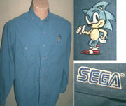 Embroidered Sega Sonic Jean Shirt