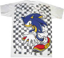 Checker White Modern Grunge Sonic Tee