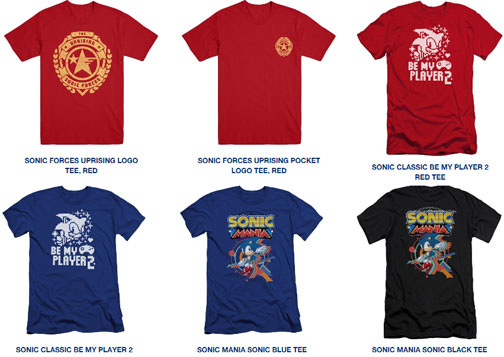 Sega Shop 6 Red & Blue Tees Selection