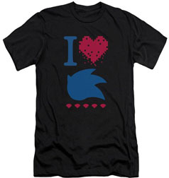 I Heart Sonic Symbol Pixel Black Tee