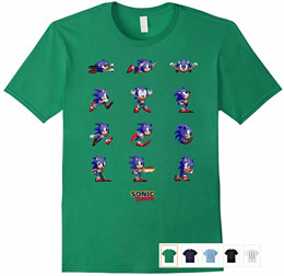 Sonic Mania Sprites Tee Green Mens