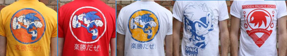 Sonic Merchandise USA Tee Selection