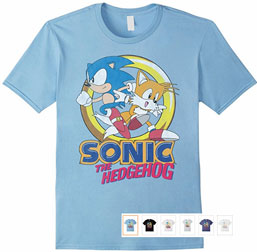 Sonic Pals Ring Tee Lt Blue Mens