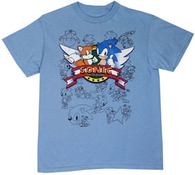 Wing Ring & Neoclassic Line Art Blue Tee