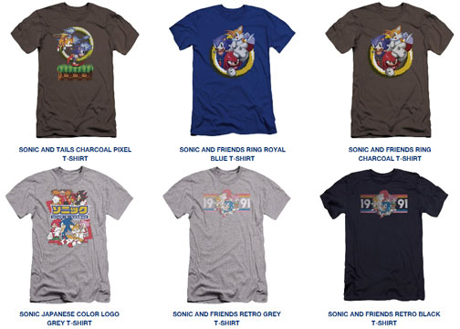 6 Tees Pixel Theme Sega Shop Selection