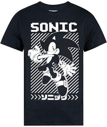 Angle Lines Black White Sonic Mens Tee