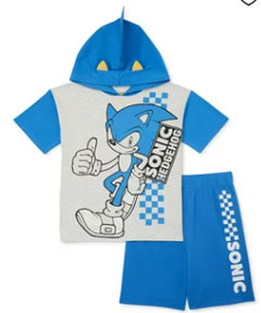 Thumbs up Character Hood Shorts Set