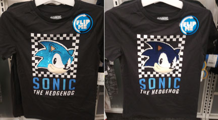 Flippy Sequins Sonic Face Target Tee