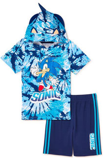 Busy Tie Dye Hood Tee & Shorts Set