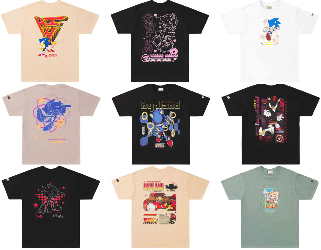 Hypeland Fashion Sonic Collab 9 Tees