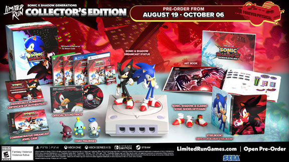 Sonic Shadow Generations Limited Run Pre Order Bonus 250