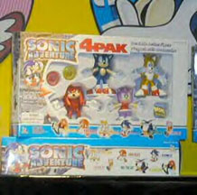 Bendy Figure 4-Pak Sonic Tails Knuckles Amy Emeralds Toy Island