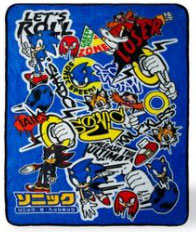 Just Funky Sticker Bomb Fleecy Throw Sonic