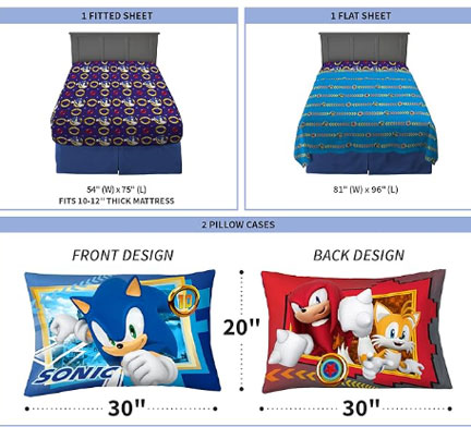 Rings theme Sonic Sheets Set Franco