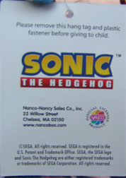 Nanco Nancy Plush Tag Closeup