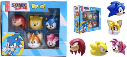 Metallic Squishme Classic Sonic Heads Pack