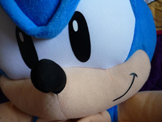 Sonic doll bag face close-up