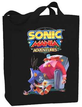 Mania Adventures Black Tote Bag Eggman Scene