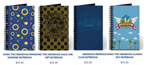 4 Sonic Theme Notebooks Hard Card Cover