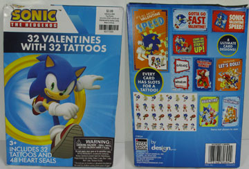 Valentines School Cards With Tattoos Sonic