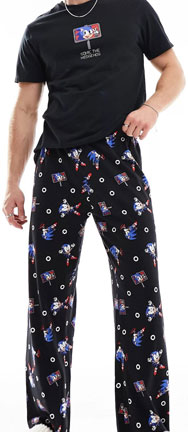 Asos Adult 2 Piece Pajama Set Retro Print