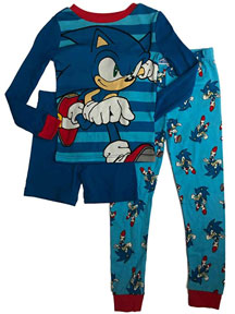 Cotton 3 Piece Long Sleeve Sonic PJ Set