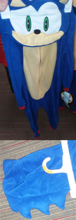 Sonic Face Hood Onesie Style PJs Target