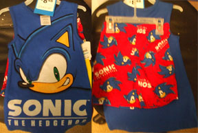Wal-Mart Tank-top Sonic Face Sleep Set