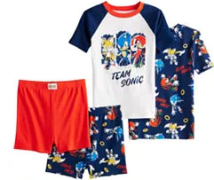 Team Sonic 4 Piece Pajama Set Kids Kohls