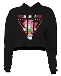 Amy Rose Classic Style Black Crop Hoodie