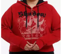 Shadow Red Crop Hoodie Sweat Shirt