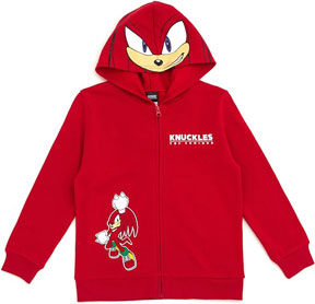 Fleece Zip Costume Style Knuckles Sweat Shirt
