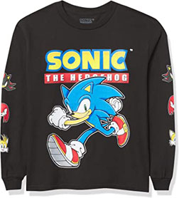 Long Characters Sleeve Black Tee