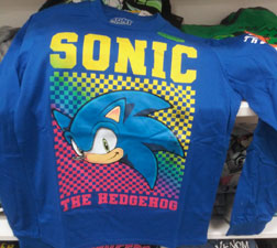 Blue Long Sleeve Color Fade Face Tee