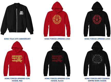 Sega Shop 6 Black Red Sonic Sweatshirts Hood